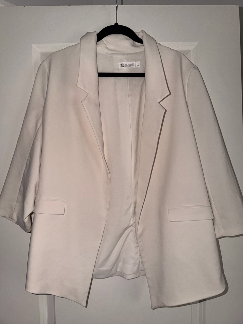 Tailored Cream Open-Front Blazer Jacket